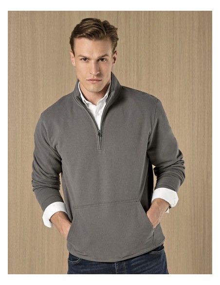 KUS-KK339-Regular Fit 1/4 Zip Pique Sweatshirt 2